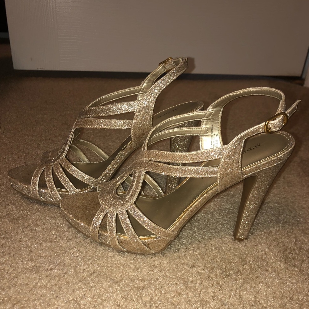 Gold Sparkly & Strappy Heels